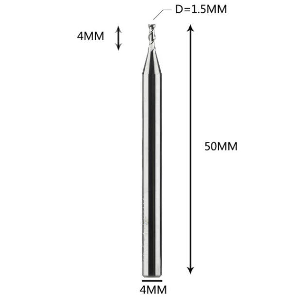 Utensile fresa cilindrica - Ø4 mm corto - 2 taglienti